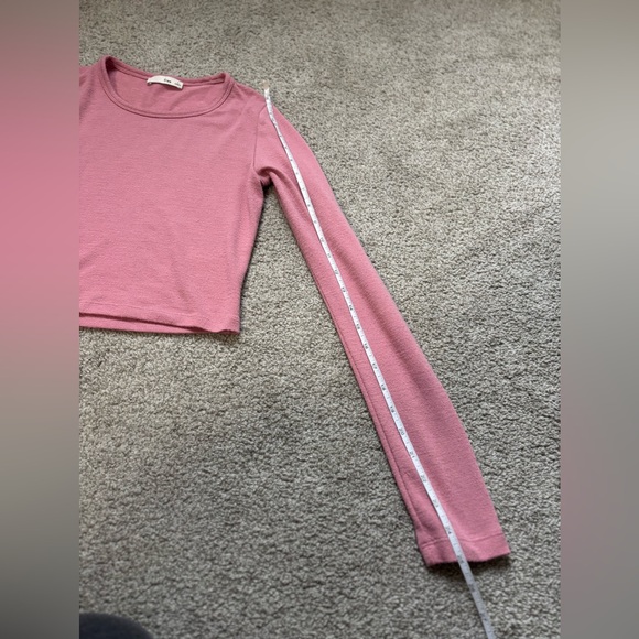 ARITZIA WILFRED FREE cropped Long Sleeve shirt women’s small pink - Picture 10 of 12